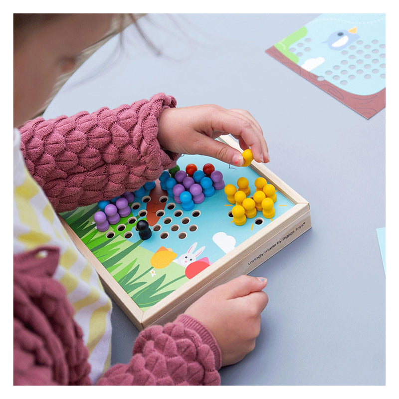 Load image into Gallery viewer, Bigjigs houten insteekmozaiek spel tuin