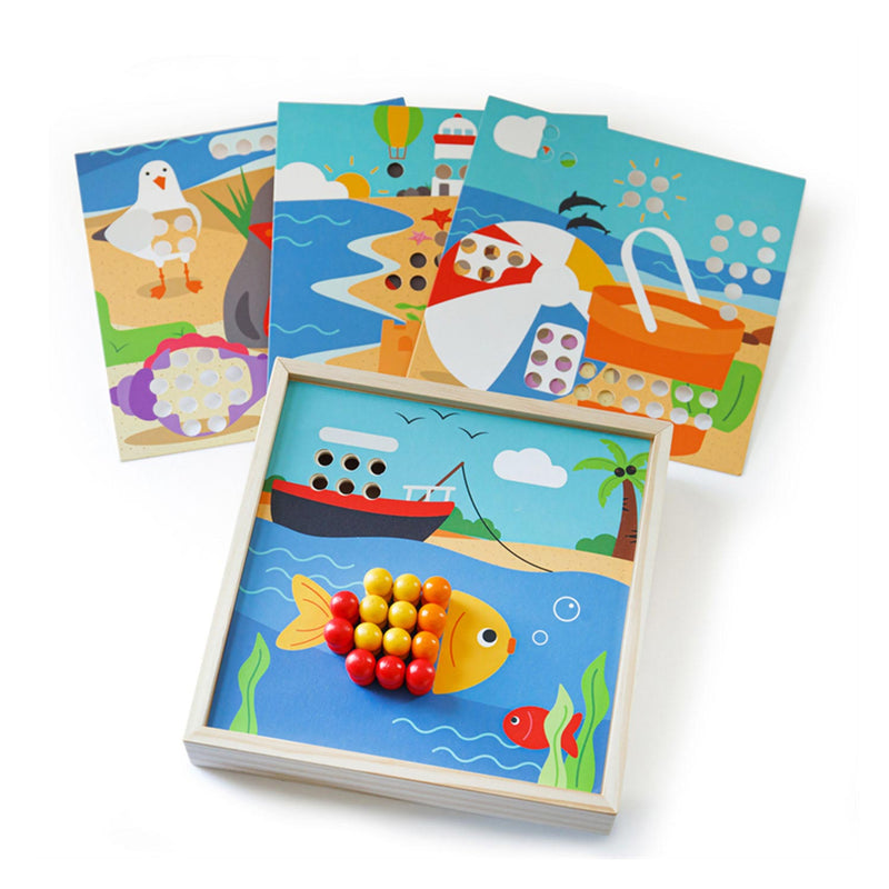 Load image into Gallery viewer, Bigjigs Houten Insteekmozaiek Spel Zeezicht