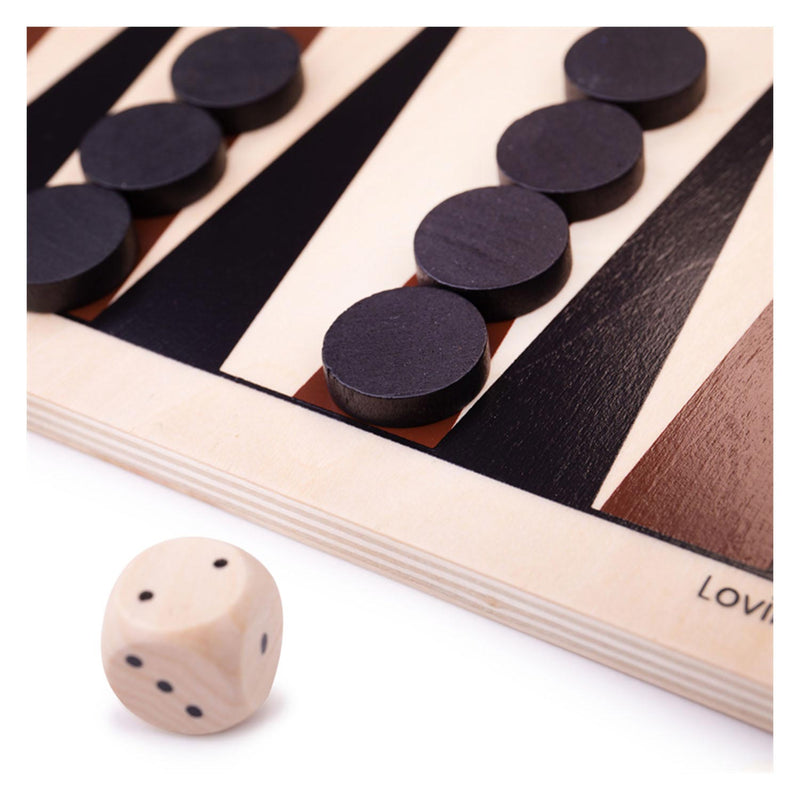 Load image into Gallery viewer, Bigjigs backgammon houten bordspel