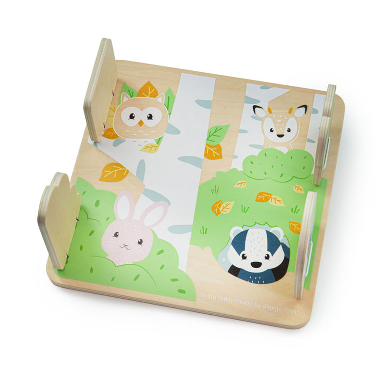 Load image into Gallery viewer, Bigjigs Woodland Houten Verstop en Zoek Puzzel
