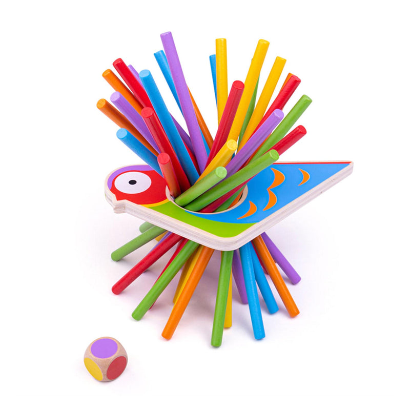 Load image into Gallery viewer, Bigjigs stokken oppikken vogel houten kinderspel