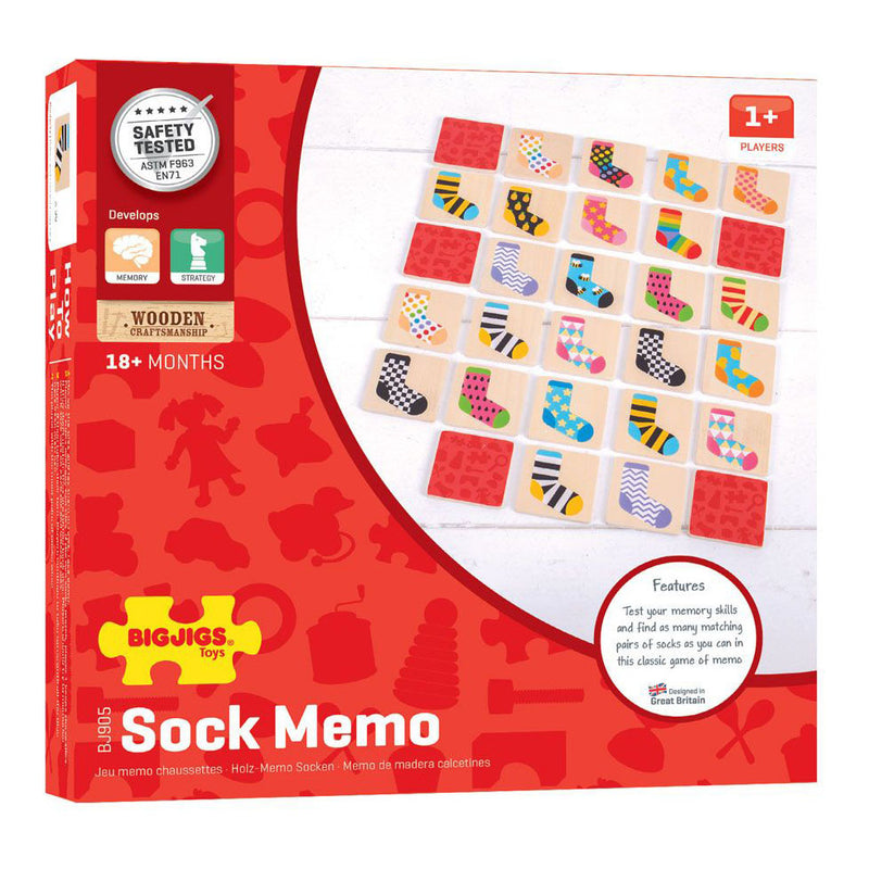 Load image into Gallery viewer, Bigjigs Houten Memospel Gekleurde Sokken, 32dlg.