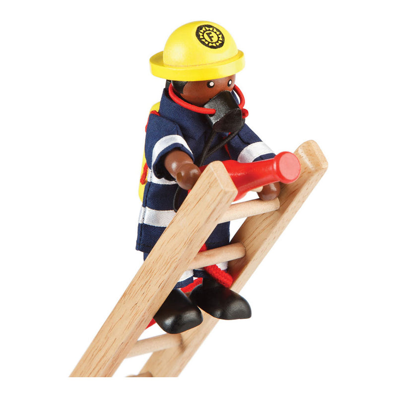 Afbeelding laden in galerijviewer, Tidlo houten poppenhuis poppen brandweermannen, 4st.