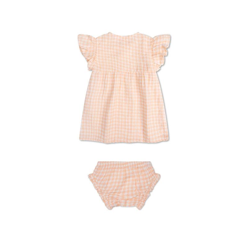 Laden Sie das Bild in Galerie -Viewer, Sunset grid | oranje wit meisjes set strand - muslin