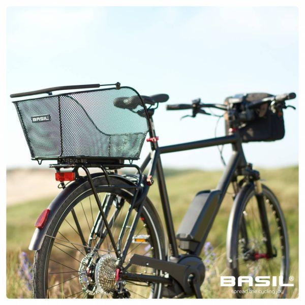 Load image into Gallery viewer, Basil Icon M Multi System - fietsmand - achterop - zwart