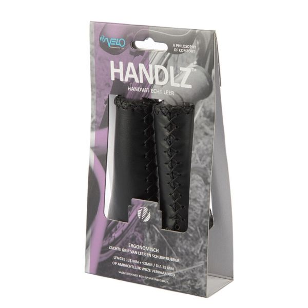 Afbeelding laden in galerijviewer, Velo Handvat Leer Ergo 92 135mm Zwart