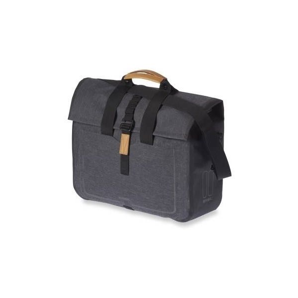 Load image into Gallery viewer, Basil Urban Dry Business Bag - waterdichte fietsschoudertas, 20L inhoud, charcoal melee