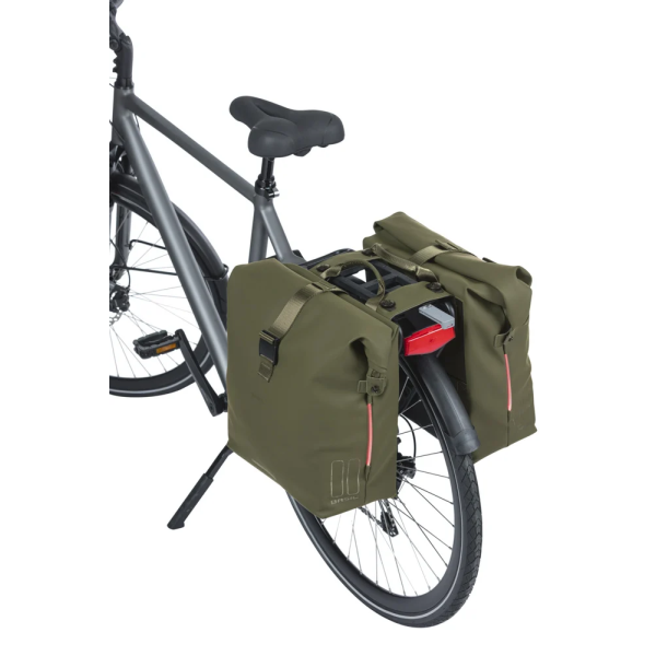 Load image into Gallery viewer, Basil dubbele fietstas soho nordlicht mik 41 liter 15 x 31 x 38 cm - moss green