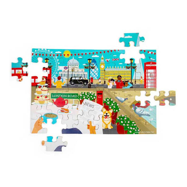 Load image into Gallery viewer, Bigjigs houten londen stad vloerpuzzel, 48st.