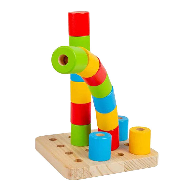 Load image into Gallery viewer, Bigjigs houten wankel-pinnenbord, 17dlg.