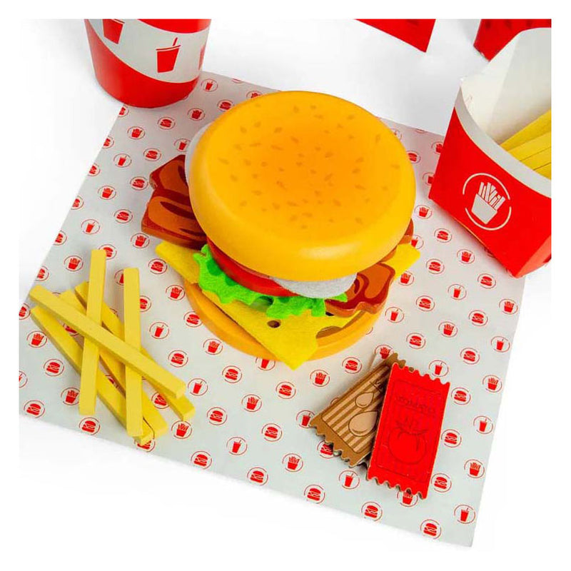 Load image into Gallery viewer, Bigjigs houten burger- en frietset, 48dlg.