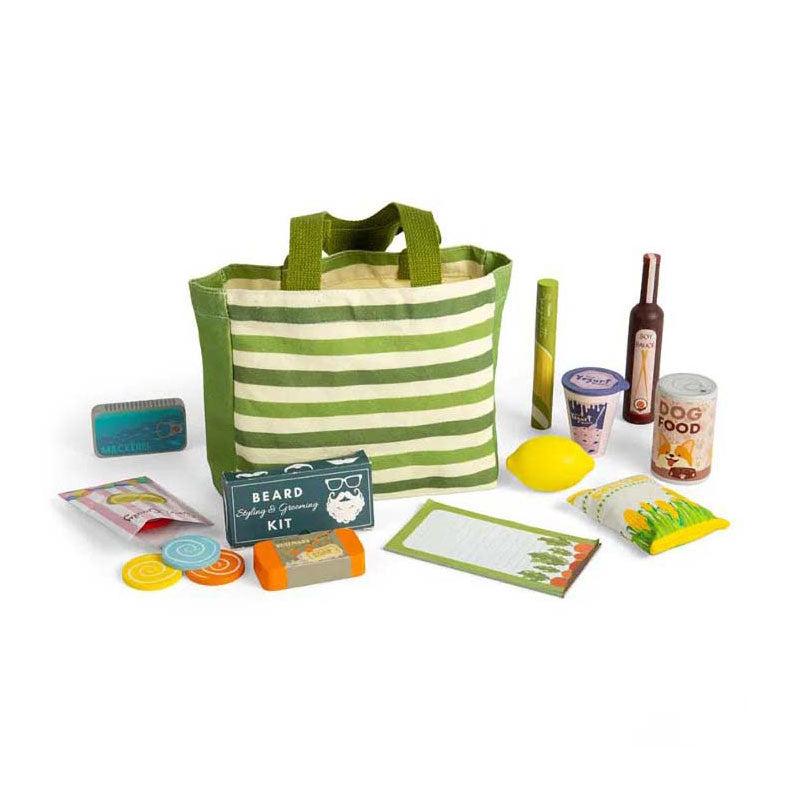 Load image into Gallery viewer, Bigjigs houten boodschappen speelset, 17dlg.