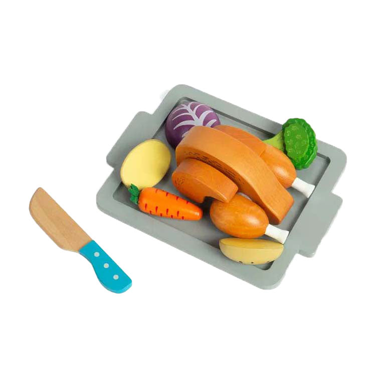 Load image into Gallery viewer, Bigjigs houten gebraden diner speelset, 12dlg.