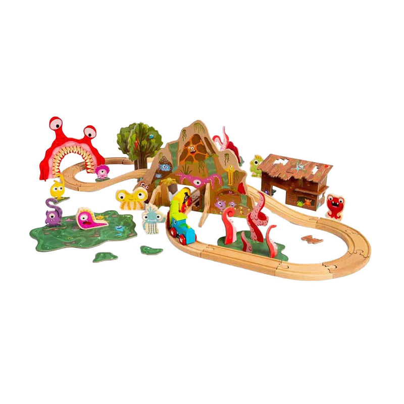 Load image into Gallery viewer, Bigjigs houten monster treinset, 50dlg.