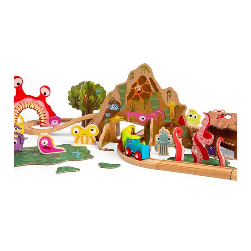 Load image into Gallery viewer, Bigjigs houten monster treinset, 50dlg.