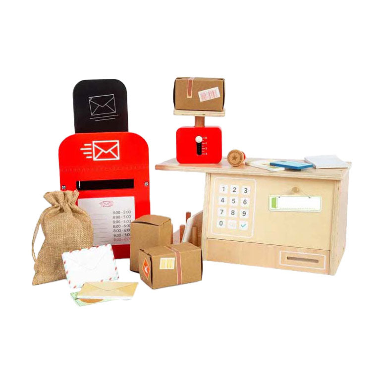 Load image into Gallery viewer, Bigjigs houten postkantoor speelset, 19dlg.
