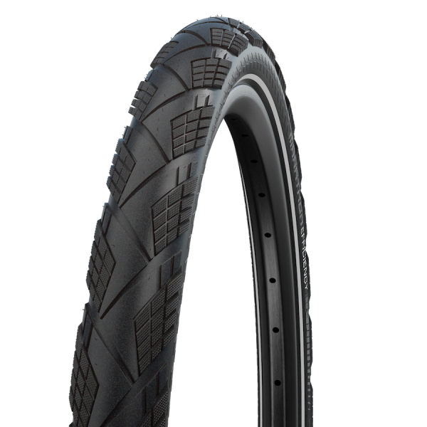 Load image into Gallery viewer, Vouwband Schwalbe Marathon Efficiency Super Race V-Guard 27.5 x 2.15 55-584 - zwart met reflectie
