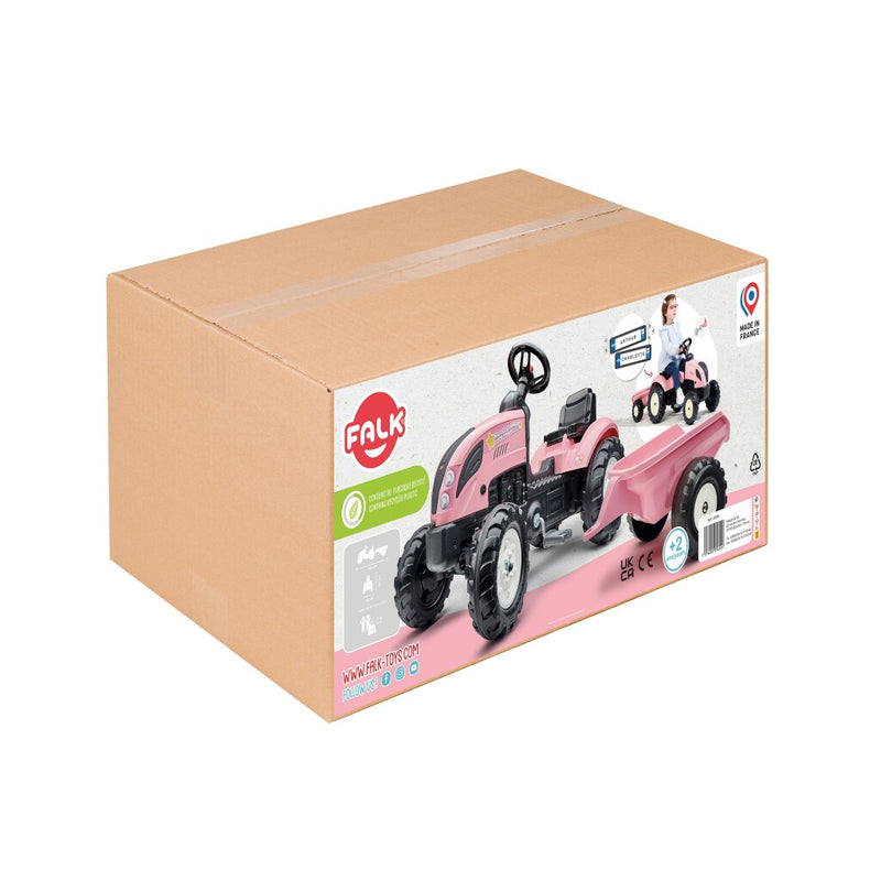 Load image into Gallery viewer, Falk tractor country farmer set pink 2+