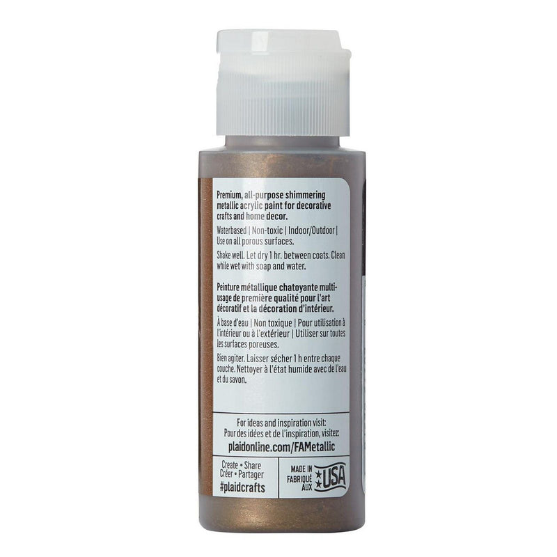 Load image into Gallery viewer, Folkart • metallic acrylic paint chocolate brown 59ml
