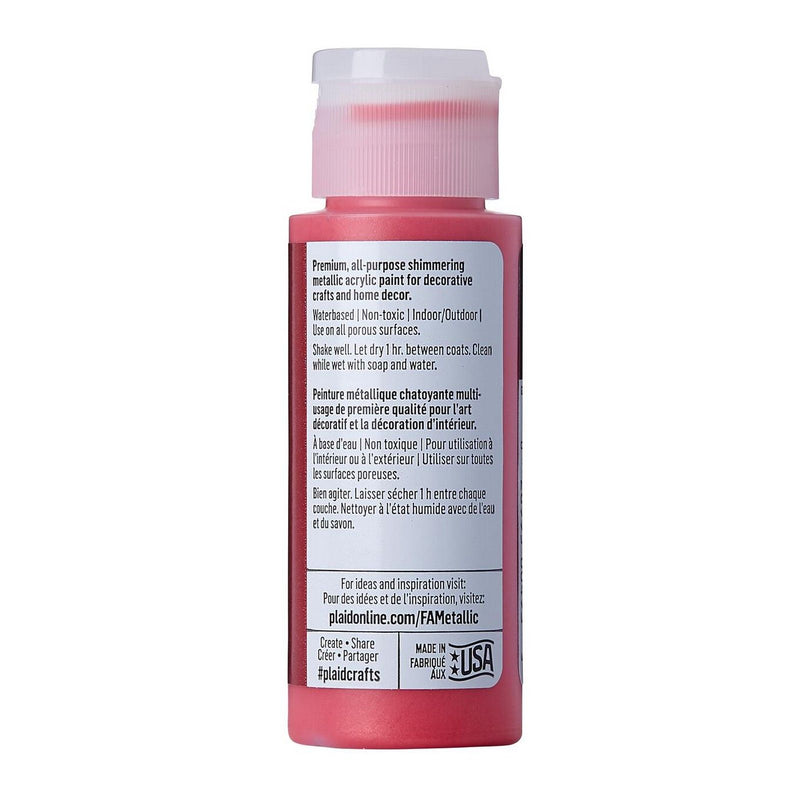 Load image into Gallery viewer, Folkart • metallic acrylic paint bright red 59ml