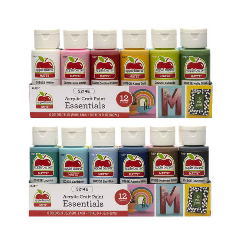 Load image into Gallery viewer, Plaid • apple barrel essentials acrylic verf value set 12 pack