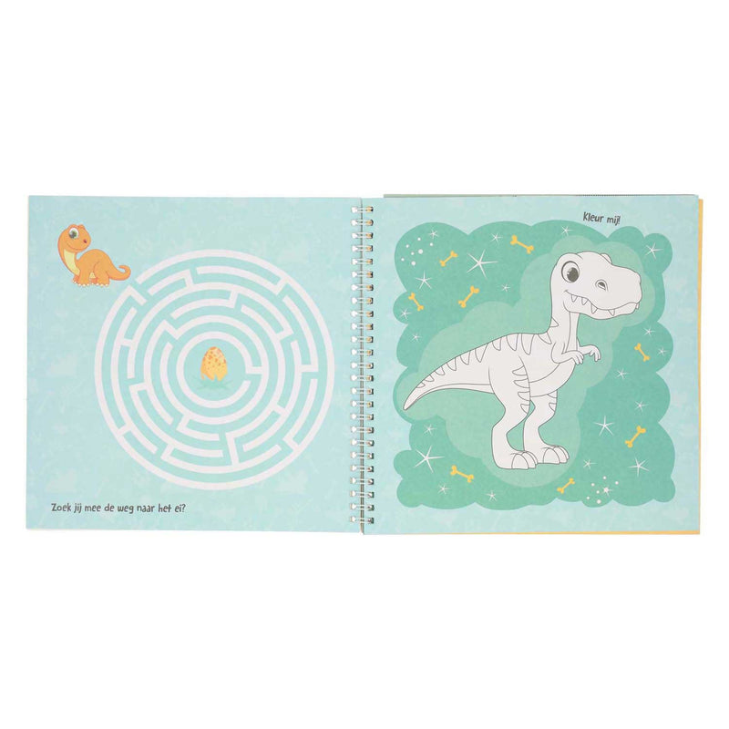 Load image into Gallery viewer, Mondikaarten sticker- en sjablonenboek ik hou van dino's
