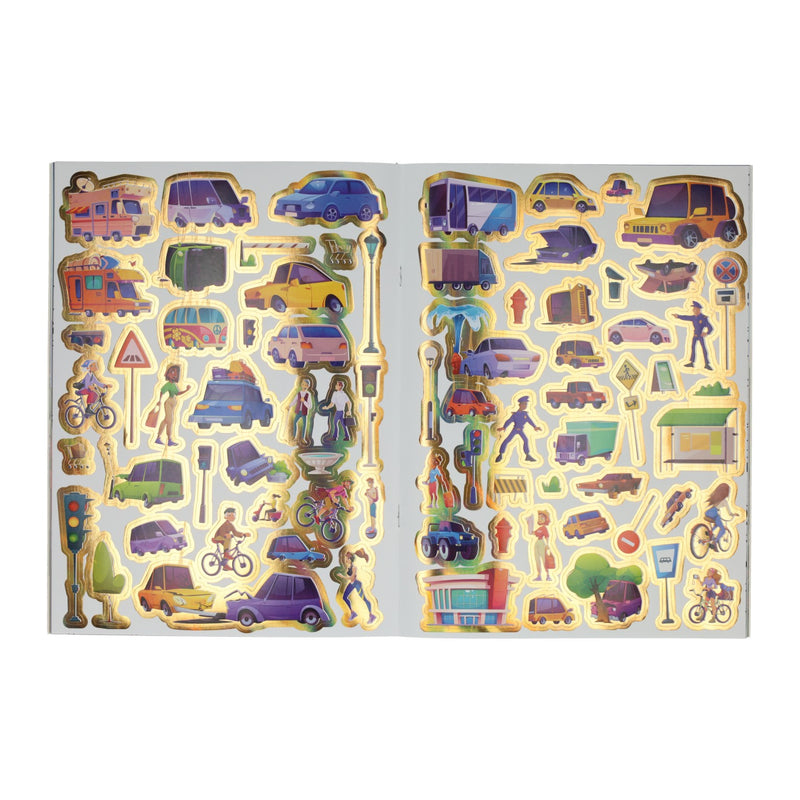 Load image into Gallery viewer, Kleur- en stickerboek voertuigen