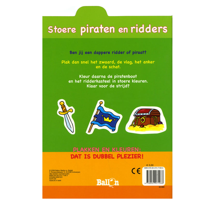 ギャラリービューアに画像をロードする, Standaard uitgeverij plakken en kleuren - stoere piraten en ridders, 4-6 jaar