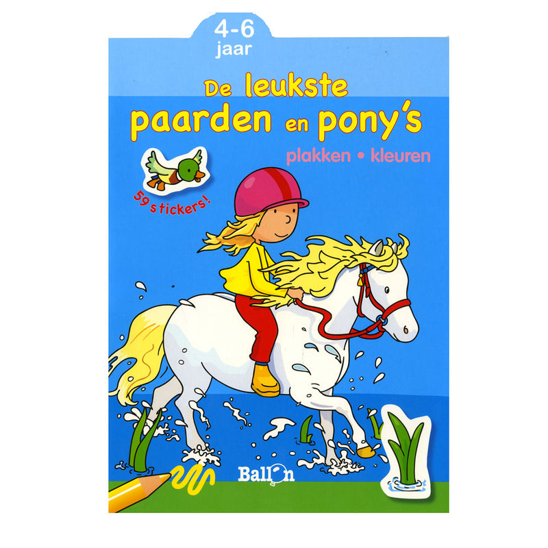 Load image into Gallery viewer, Standaard uitgeverij plakken en kleuren - de leukste paarden en pony's, 4-6 jaar