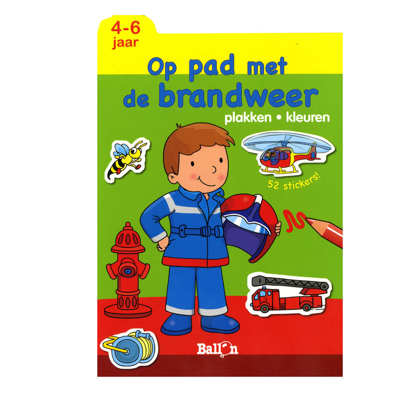 Chargez l'image dans la visionneuse de la galerie, Standaard uitgeverij plakken en kleuren - op pad met de brandweer, 4-6 jaar