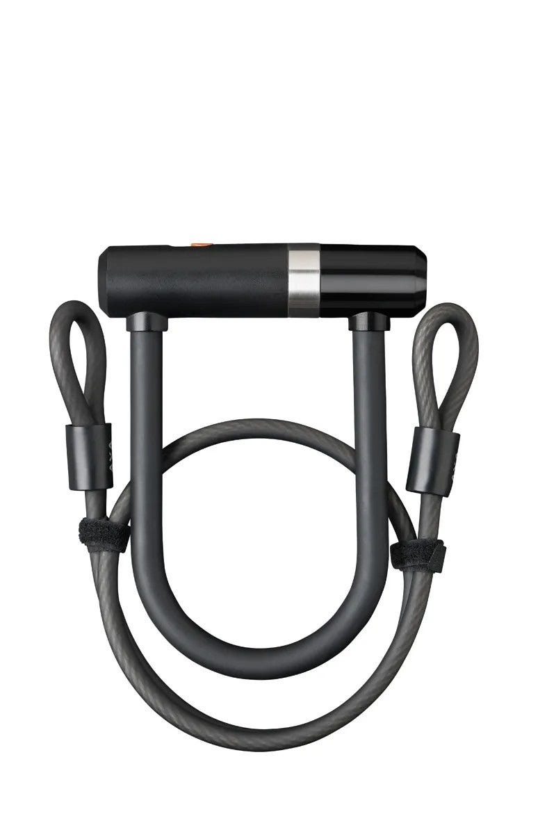 Load image into Gallery viewer, Axa beugelslot newton mini + kabel 100 8 - zwart