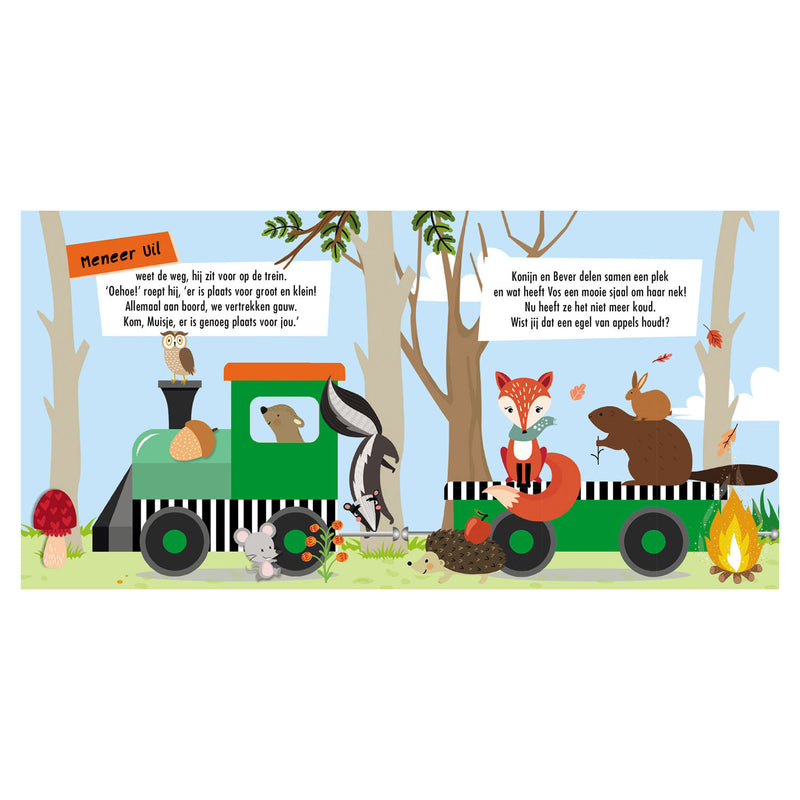 Load image into Gallery viewer, Lantaarn publishers boek en puzzeltrein bosdieren