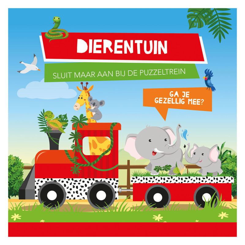 Load image into Gallery viewer, Standaard uitgeverij boek en puzzeltrein dierentuin