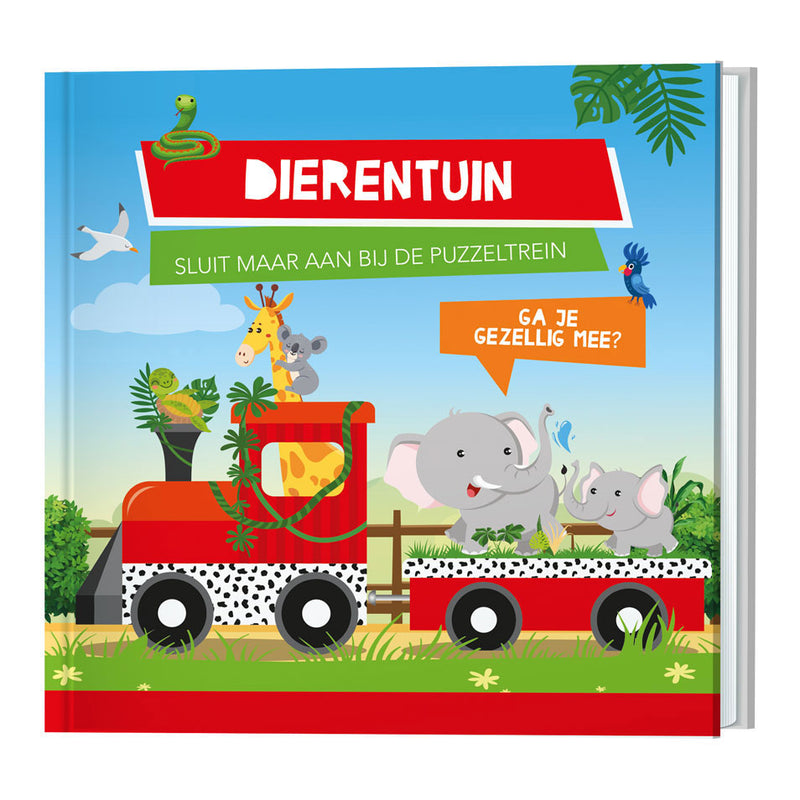 Load image into Gallery viewer, Standaard uitgeverij boek en puzzeltrein dierentuin