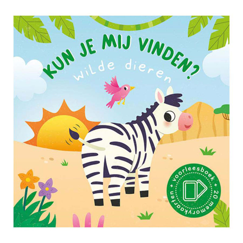 Load image into Gallery viewer, Lantaarn publishers kun je mij vinden? wilde dieren voorleesboek en 20 memokaarten