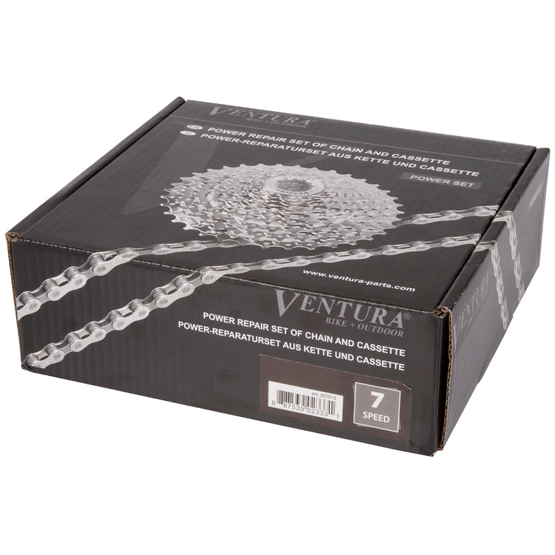 Chargez l'image dans la visionneuse de la galerie, Ventura power 7 speed set of chain and cassette