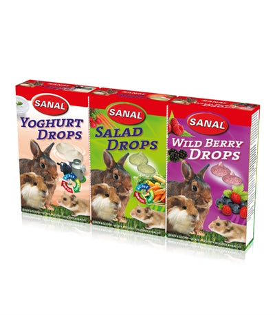 Load image into Gallery viewer, Sanal Knaagdier 3-pack drops yogurt salad wild berry