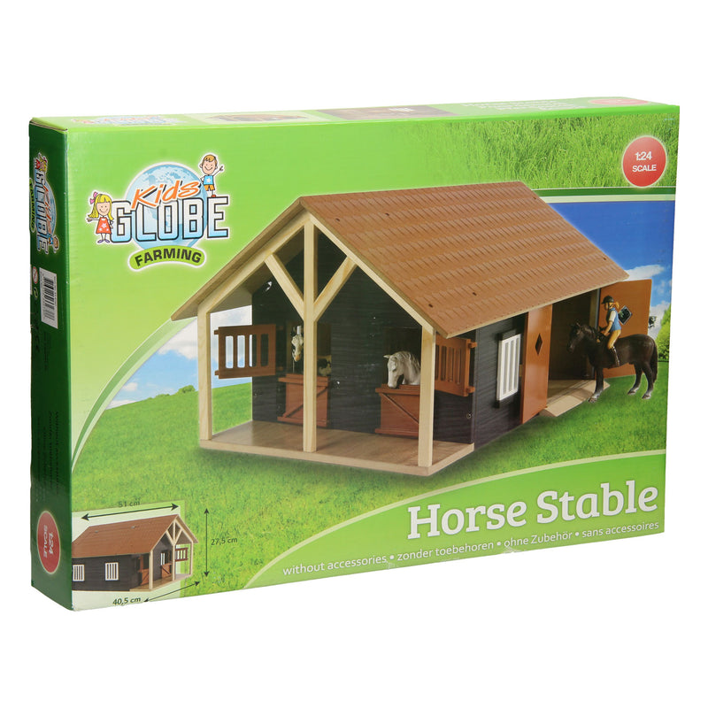 Afbeelding laden in galerijviewer, Kids globe paardenstal met 2 boxen en berging, 1:24