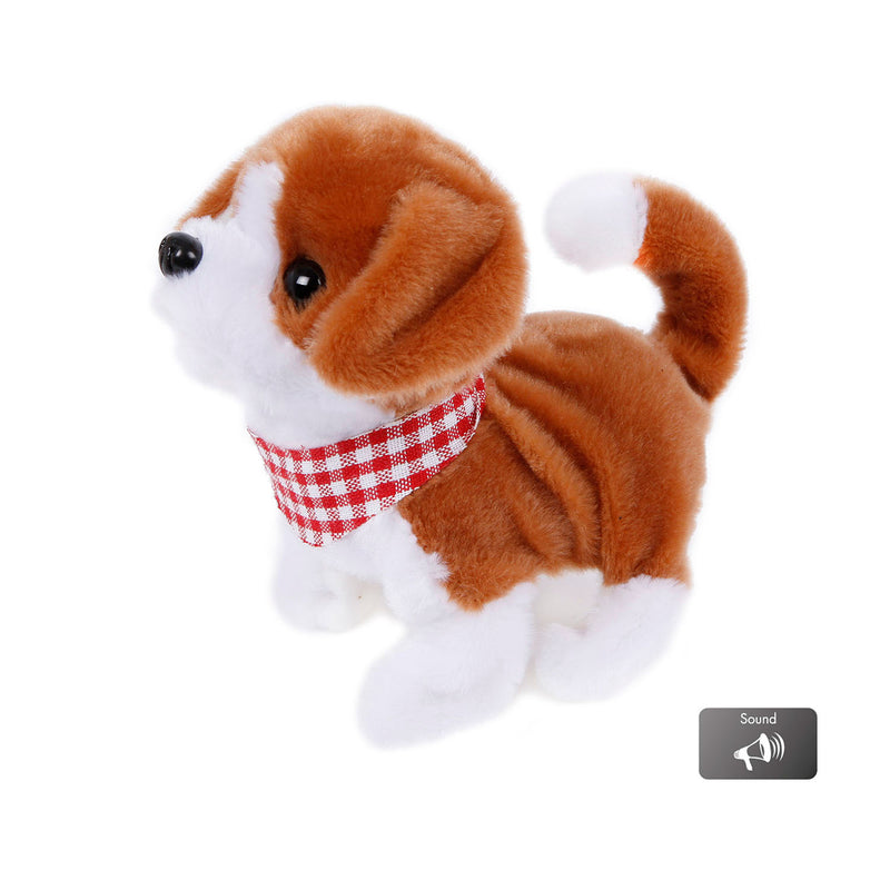 Afbeelding laden in galerijviewer, Take me home loophond pluche 17 cm junior wit bruin