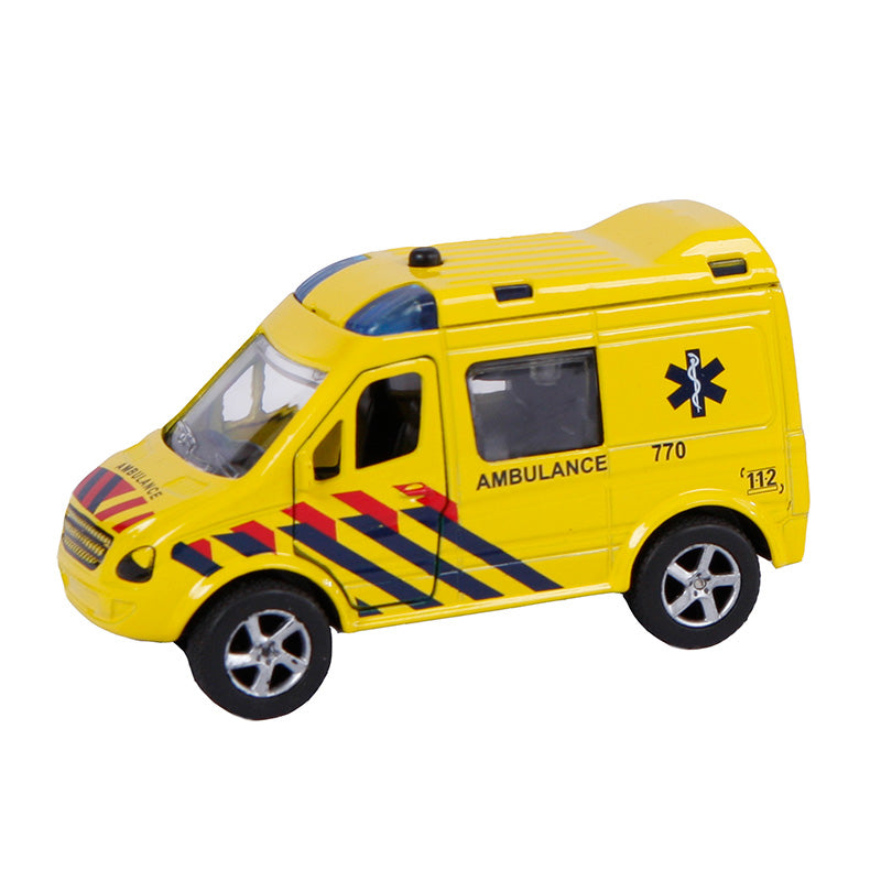 Load image into Gallery viewer, 2-play die-cast pull back ambulance nl licht en geluid