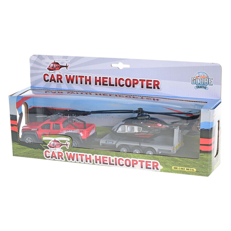 Chargez l'image dans la visionneuse de la galerie, Kids globe terreinwagen met helikopter trailer