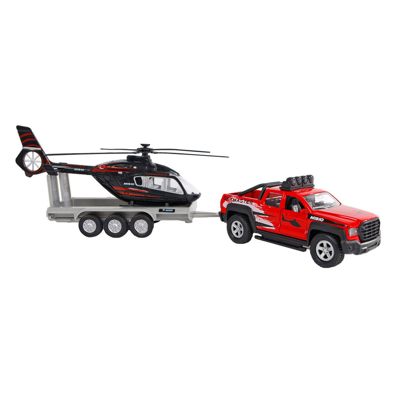 Afbeelding laden in galerijviewer, Kids globe terreinwagen met helikopter trailer