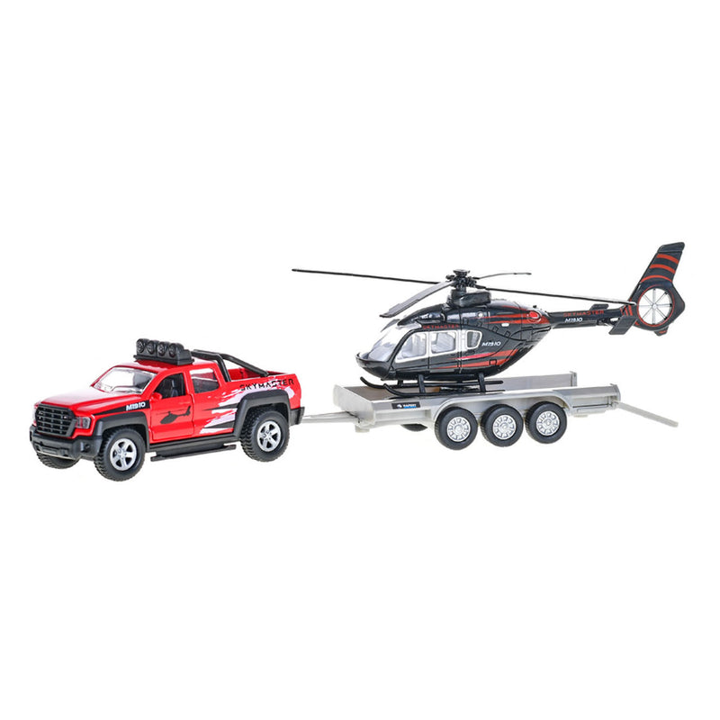 Afbeelding laden in galerijviewer, Kids globe terreinwagen met helikopter trailer