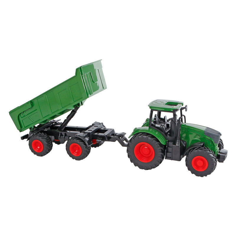 Chargez l'image dans la visionneuse de la galerie, Kids Globe Globe Tractor met Trailer Groen, 41cm