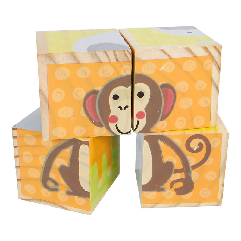 Afbeelding laden in galerijviewer, Toys amsterdam blokkenpuzzel dieren junior hout 10 cm 4-delig
