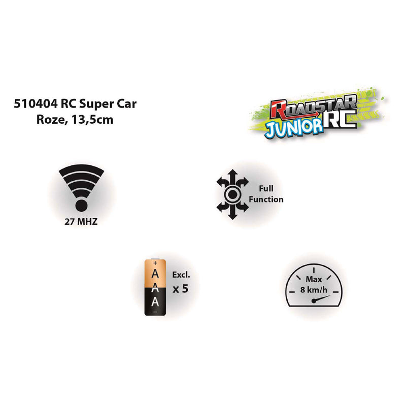 Load image into Gallery viewer, Roadstar rc auto 27mhz roze 13,5cm