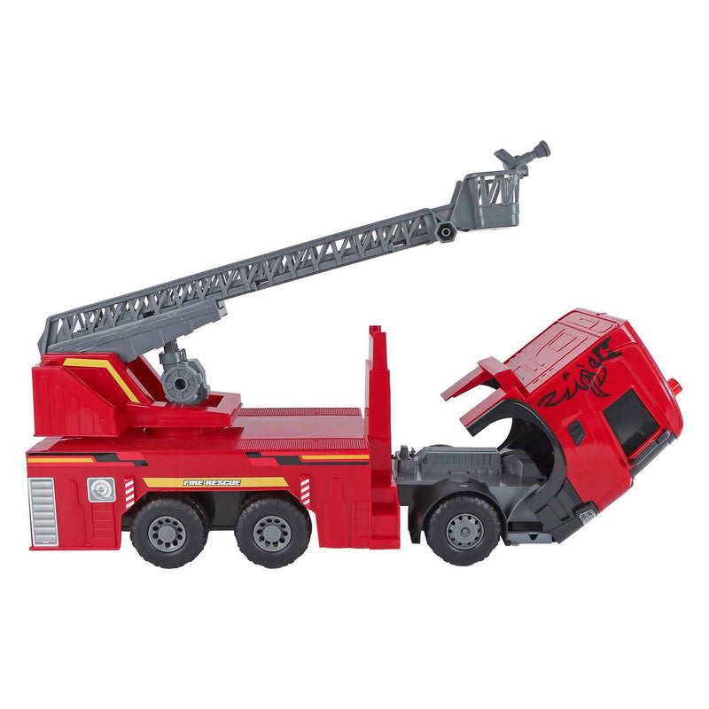 Afbeelding laden in galerijviewer, 2-play scania vrachtwagen brandweerwagen frictie met licht en geluid