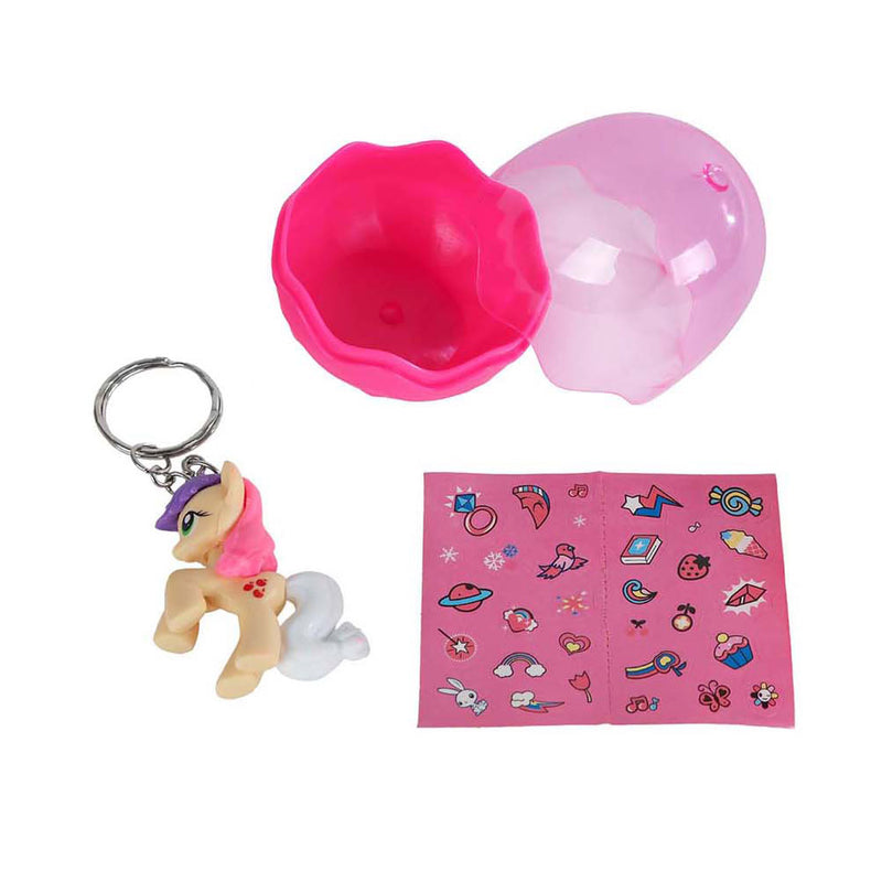 Afbeelding laden in galerijviewer, Unicorn sleutelhanger in ei met stickers, set van 12 stuks
