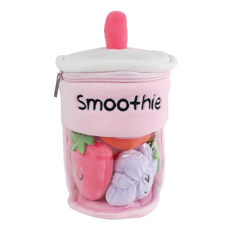Afbeelding laden in galerijviewer, Fluffy menu pluche smoothie met 3 stuks fruit 25cm 3 assorti
