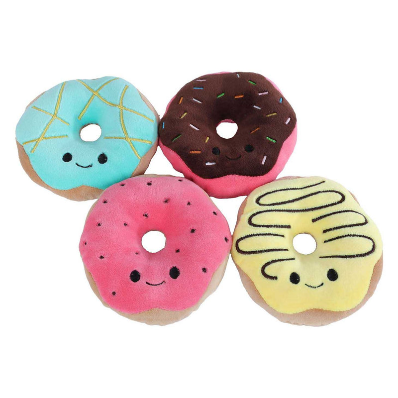 Load image into Gallery viewer, Fluffy menu pluche met 4 donuts - 40cm
